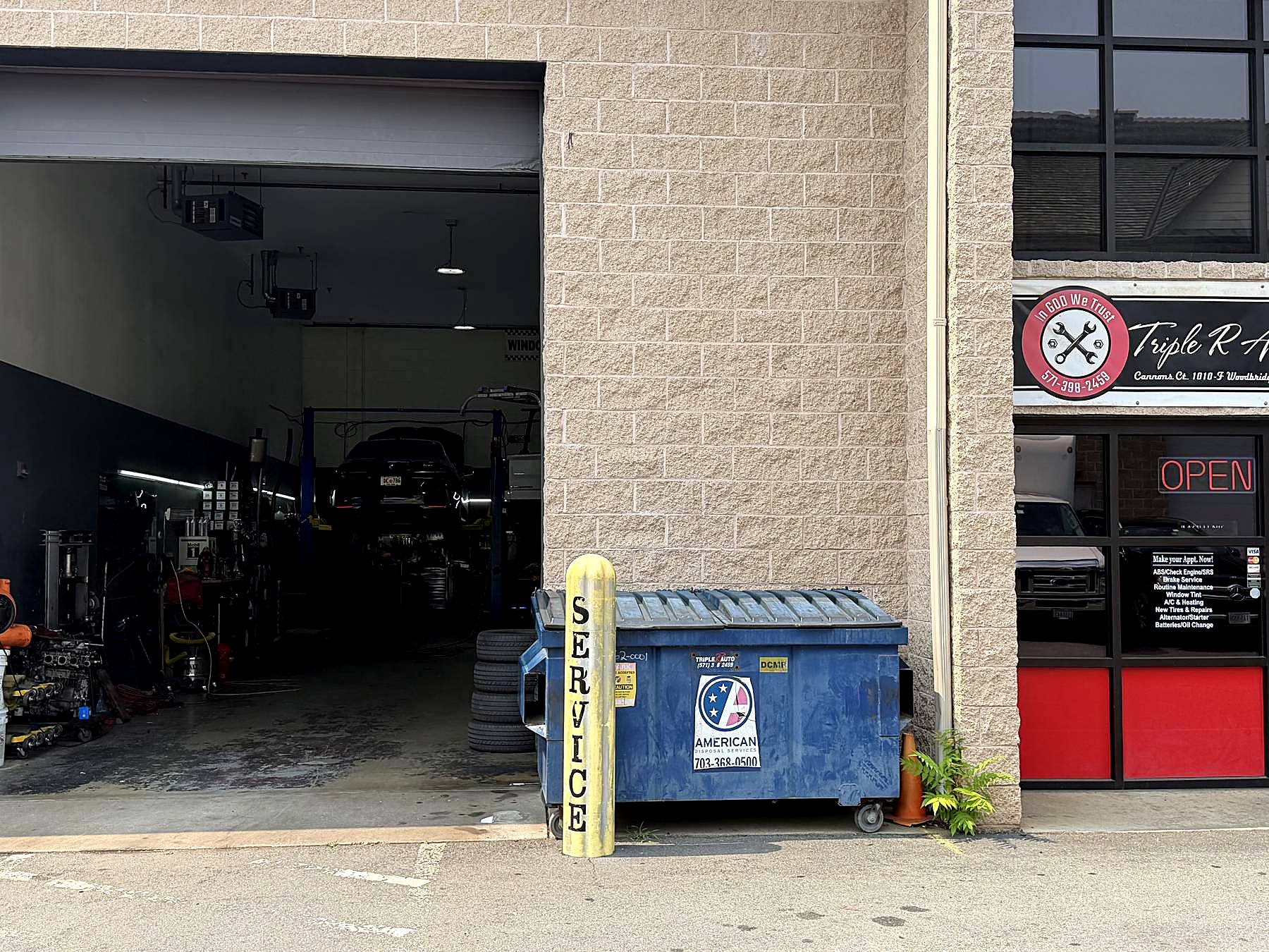 Triple R Auto Repair service bay entrance